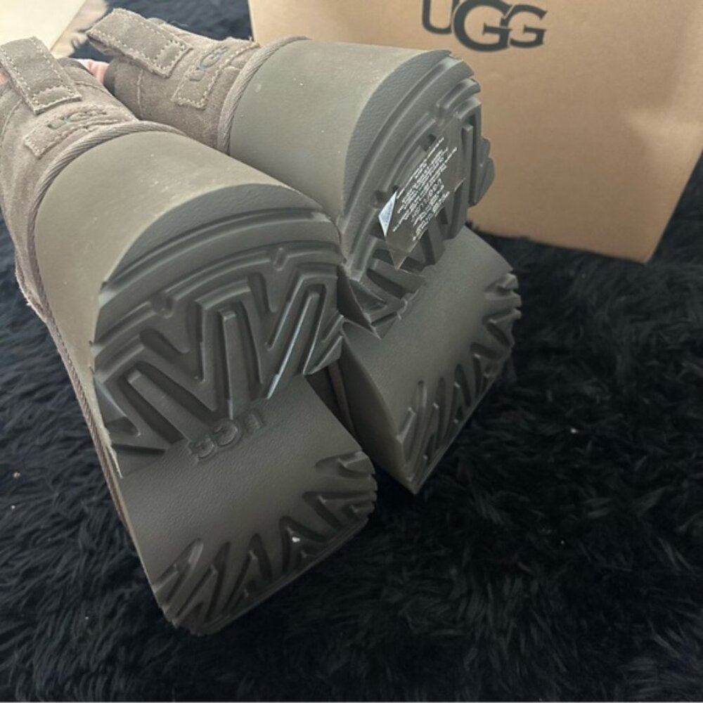 UGG Taupe Suede Platform Ankle Booties - Picture 6 of 8